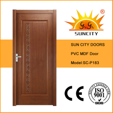 Diseño de puerta de madera del PVC del pino nudoso superventas (SC-P183)